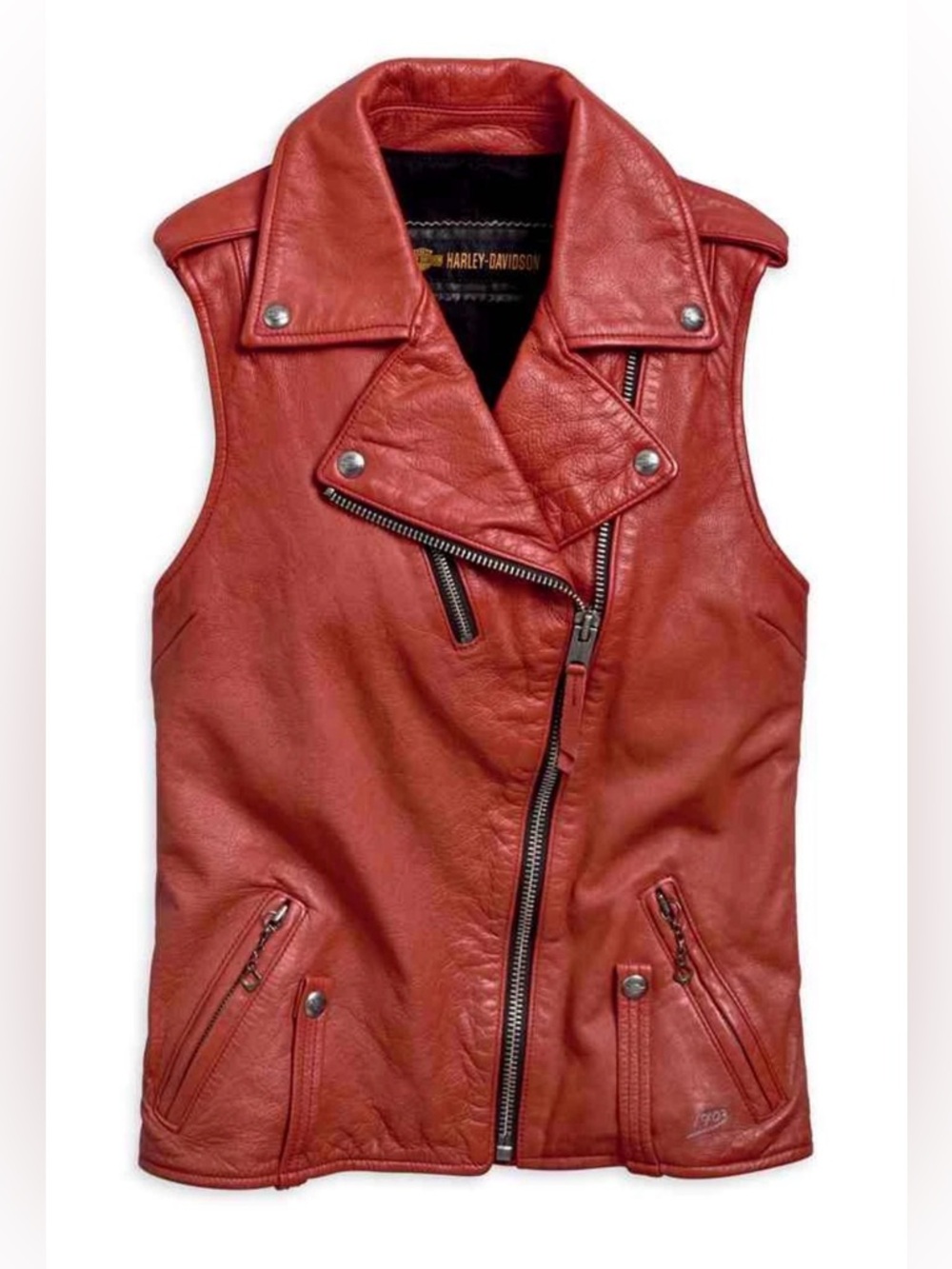 Harley-Davidson Leather Vest with Winged Logo Patch